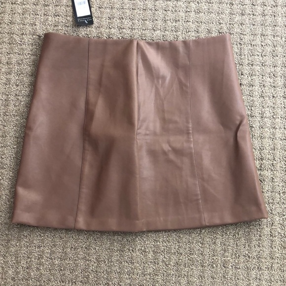 New Look Light Brown Leather Skirt - Picture 1 of 3